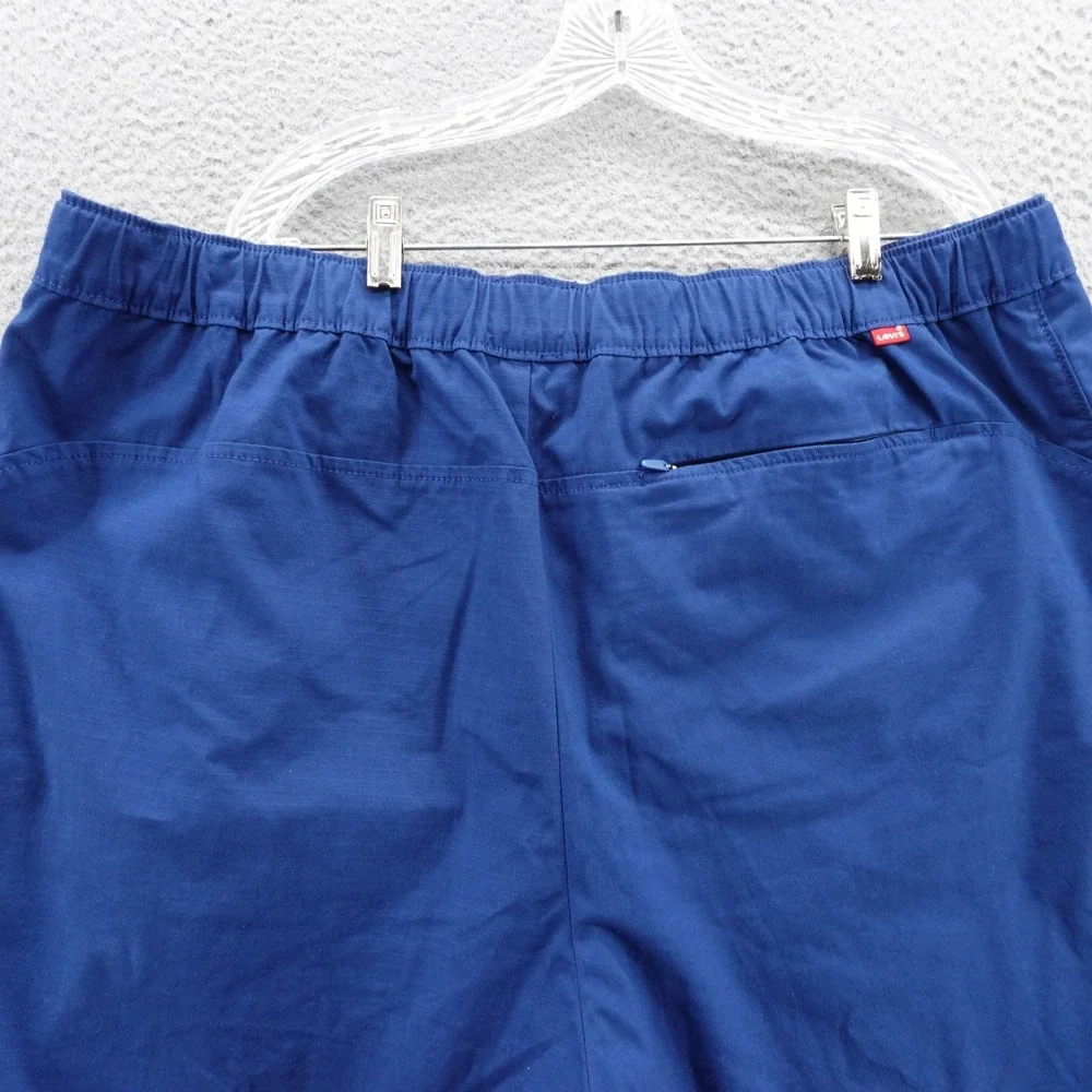 Levis‎ Mens Ripstop Belted Casual Shorts Size XXL Blue Mens Elastic Waist 8